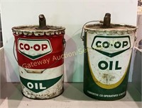 Vintage CO-OP Oil Tins