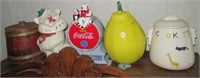 (5) Decorative cookie jars. Tallest Measures: 11