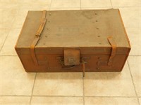 Antique Leather Trunk - 36 x 21 x 14