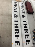 2 Metal Signs 60 x 9 inches