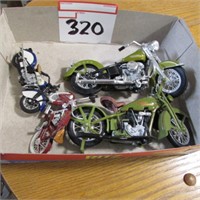 BOX OF MOTORCYCLE TOYS