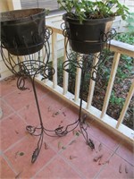 Pair of Metal Planters