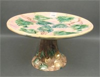 Etruscan Majolica Maple Leaf Cake Stand