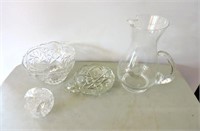 Crystal Etched Pitcher, Pinwheel Crystal