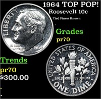 Proof 1964 Roosevelt Dime TOP POP! 10c Graded pr70