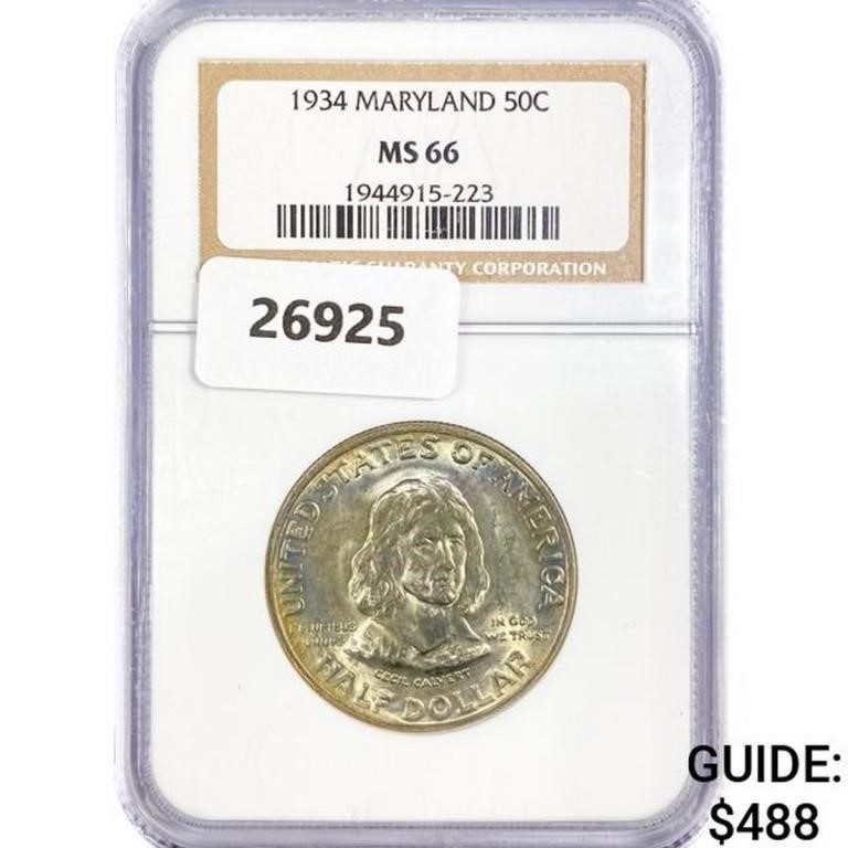 1934 Maryland Half Dollar NGC MS66