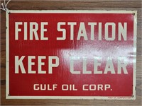 "Fire Station" Single-Sided Tin Sign