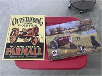 Farm all and international harvester metal signs