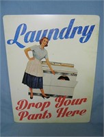 Laundry drop your pants here retro style advertisi