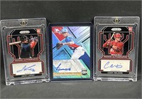 (3) Baseball Autograph Cards w/ Rookies