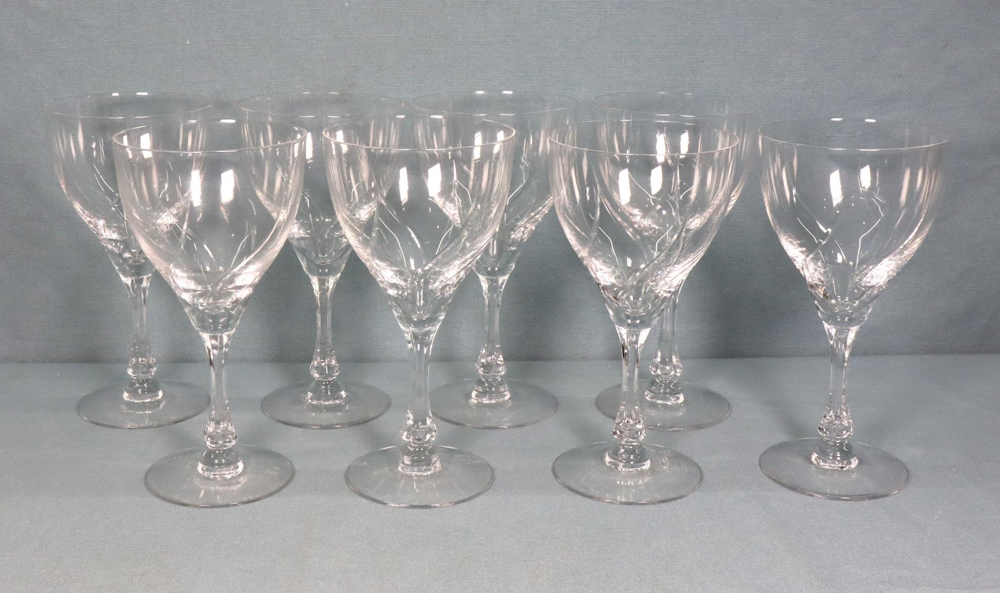 8pc. Signed Fostoria Crystal Wine Goblets