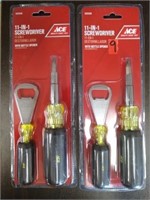 (2) ACE 11 in 1 Screwdriver With Bottle Opener
