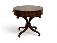Leather Top Rent Table, English / Edwardian