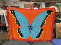 "Pura Vida" Butterfly colorful textile 3.5ft x 5ft