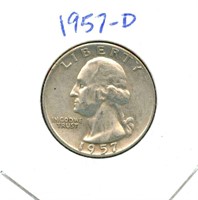 1957-D Washington Silver Quarter