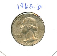 1963-D Washington Silver Quarter