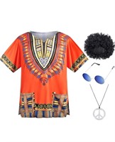 (New) size 2XL.  4 PCS Hippie Costume for Mens