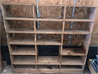 Wooden Shop Organizer. Approx. 51” x 8.5” x 47”