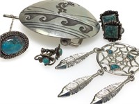 Sterling Native American Themed Turquoise Jewelry