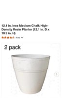 Medium Chalk High- Density Resin Planter