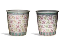 Pair of Chinese Famille Rose Planters, 19th C#