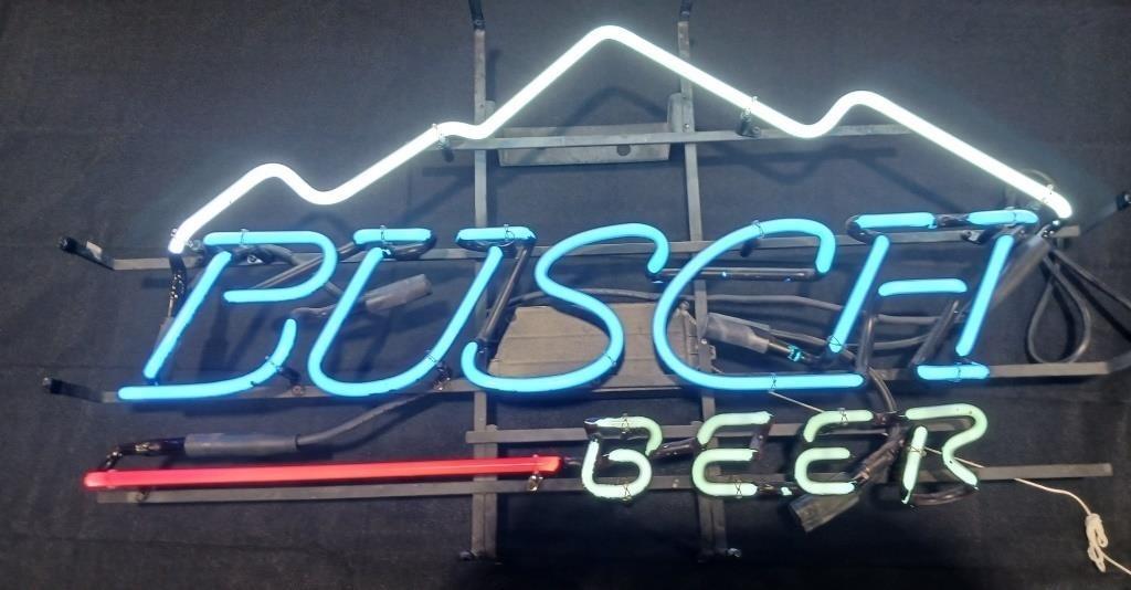Busch Beer RED/WHITE/BLUE Neon sign.