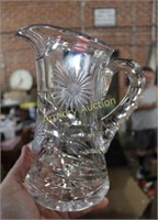 HEAVY CUT CRYSTAL PITCHER - FLORAL DECOR