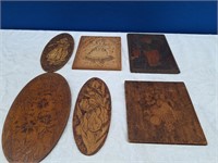 Flemish, Golde, And Other Wood Carved Decor x6