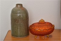 Handmade Pottery and Vintage Candy Dish