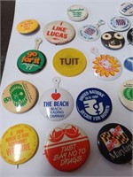 Lot of Various Small Button Pins w/ Adv.