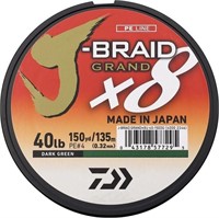 Daiwa J-braid Grand X8 150yd Dark Green 40lb Line