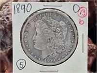 1890 O Morgan Silver Dollar