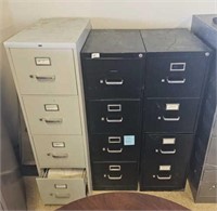 3 Filing Cabinets -no keys. 1- 52t x15x25d, 2