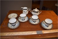 Vintage Japan Tea Cups, Creamer, & Sugar