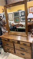 7 drawer dresser with a large mirror that can be