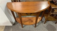 Demilune side table with one drawer and one