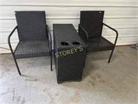 2 PatioJoy Patio Arm Chairs & Side Table Unit