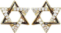 Gold Plated 1.40ct Hollow Star Earrings