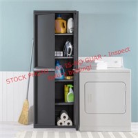Sterilite 4-Shelf Cabinet, Gray, 69x25x18in