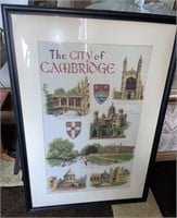 City of Cambridge Framed Tea Towel