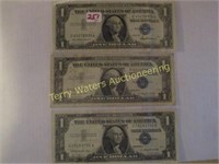 3 - One Dollar Silver Certificate- 1957, 1957a,