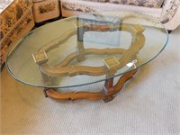 P729- Thomasville Glass Top Coffee Table