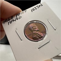 1962 PROOF LINCOLN MEMORIAL PENNY CENT TONED