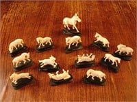 Japanese carved ivory grouping