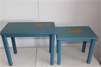 Set of end tables. (Taller table- 21" x 26" W x 14