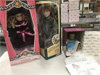 Lot of 3 new in the box collectable dolls - one is