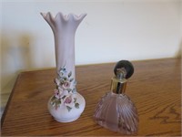 Perfume Bottle With Atomizer &  Lefton Porcelian