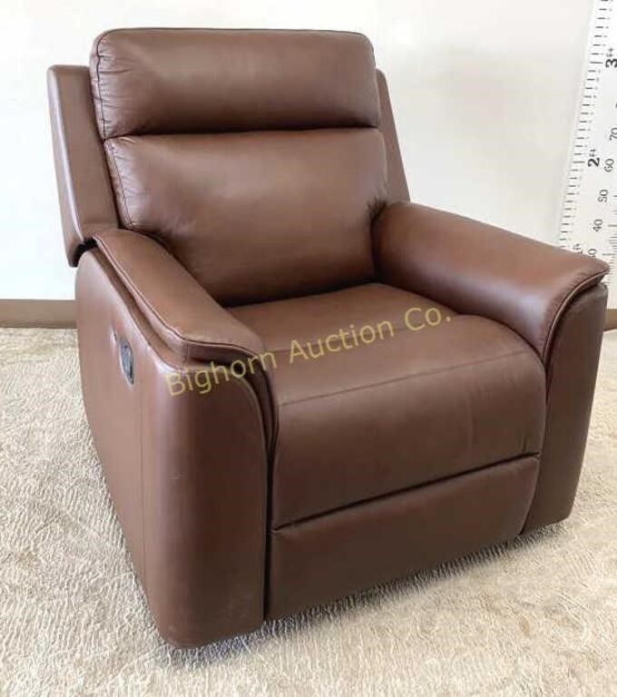 Lennox Brown Leather Glider Recliner