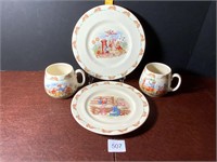 Vintage 4pc Royal Doulton Bunnykins 2 Cups & 2