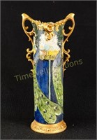 Signed, Hand painted, gold gilded vase